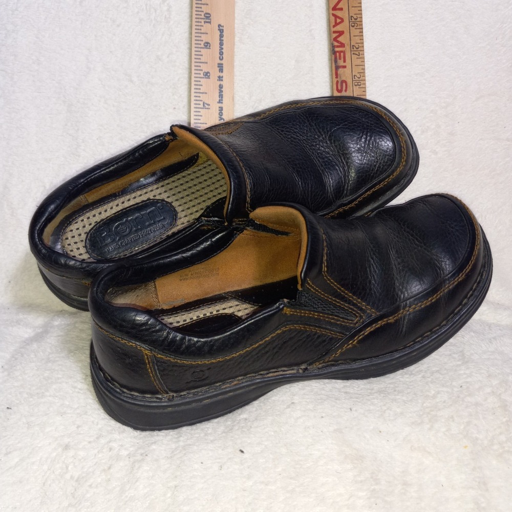 Born Shoes Mens Size 9.5 43 M/W BROWN Leather Slip On Casual Loafers M3663